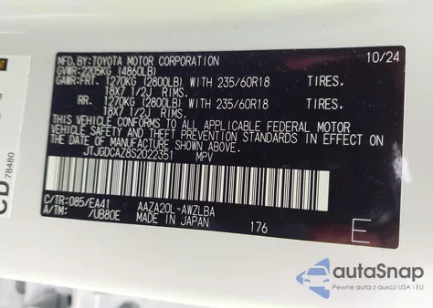 2025 Lexus Nx 250 Premium from USA, damaged, VIN JTJGDCAZ8S2022351